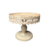Cake Stand - White - Antique - 10"