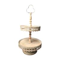 Dessert Stand - White - Antique - 10"
