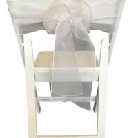 Chair Tie - Organza - White