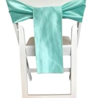 Chair Tie - Raw Silk - Tiffany Blue