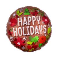 Mylar - 18" Woodgrain Happy Holidays