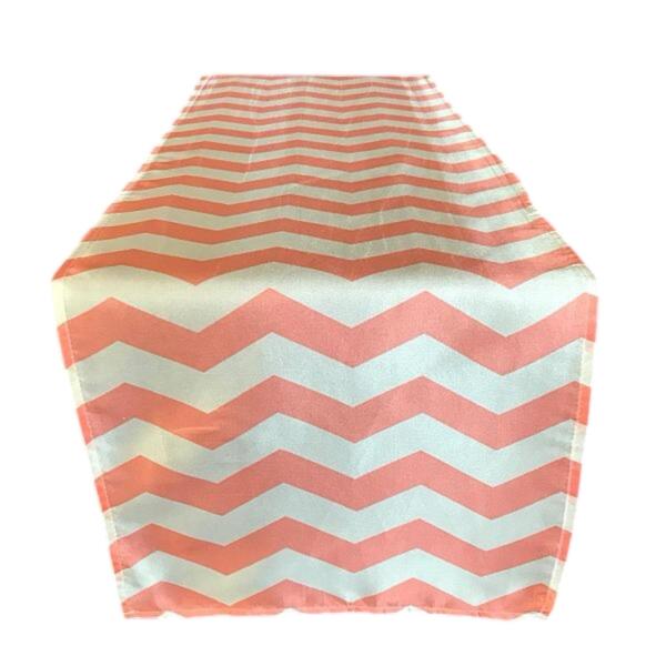 Table Runner - Coral - Chevron Stripe