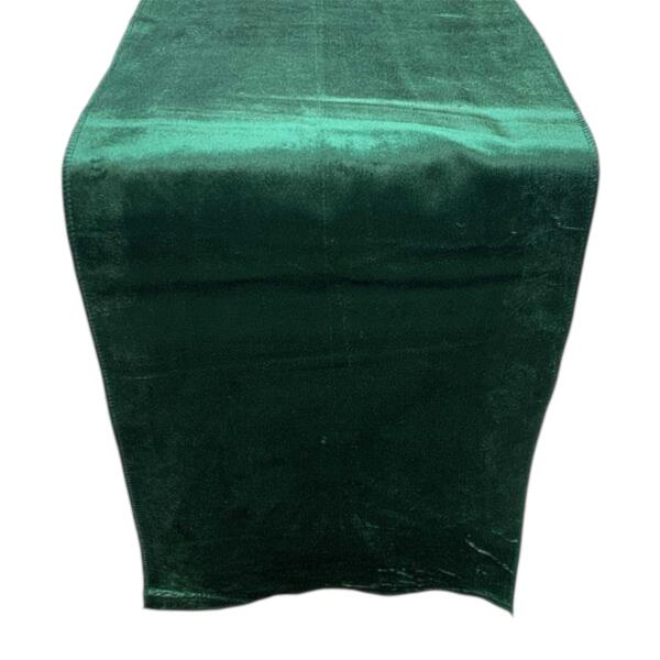 Table Runner, Velvet - Hunter Green