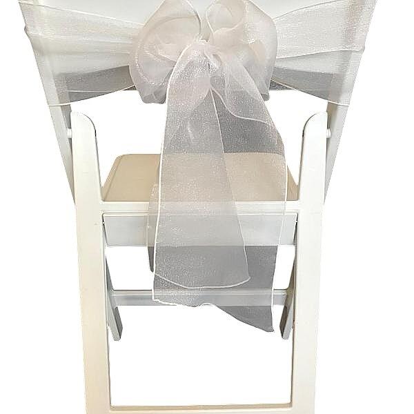 Chair Tie - Organza - White