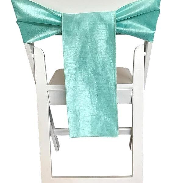 Chair Tie - Raw Silk - Tiffany Blue