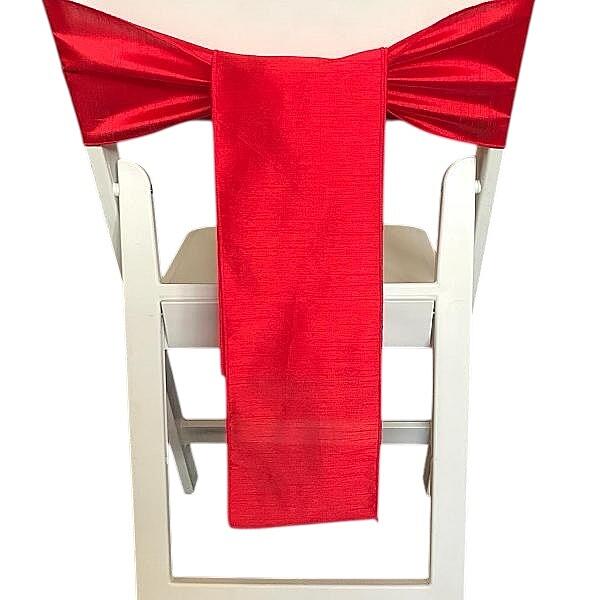 Chair Tie - Raw Silk - Red