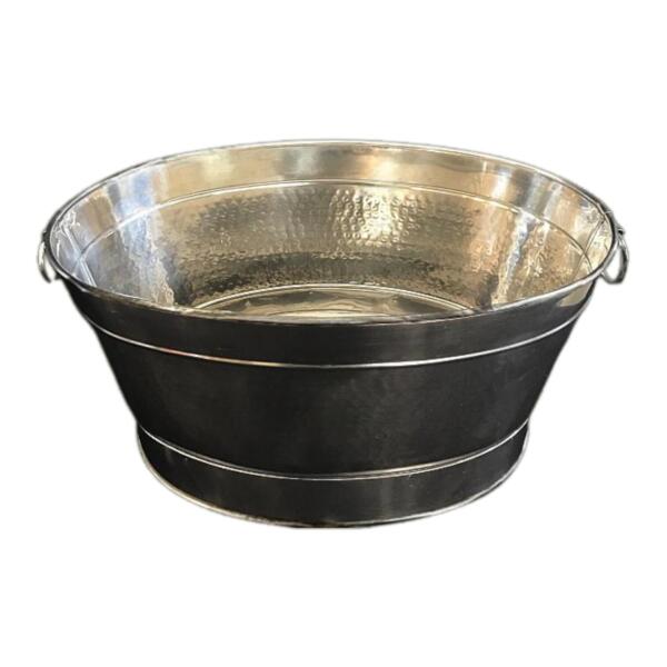 Beverage Tub - Hammered Stainless Steel