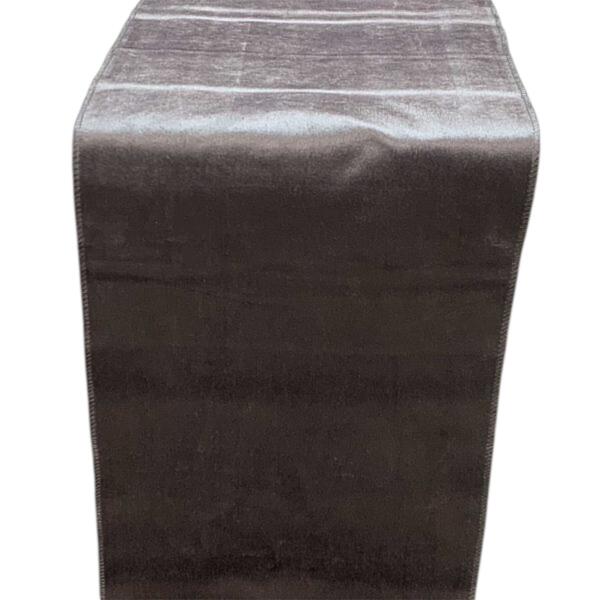 Table Runner, Velvet - Charcoal