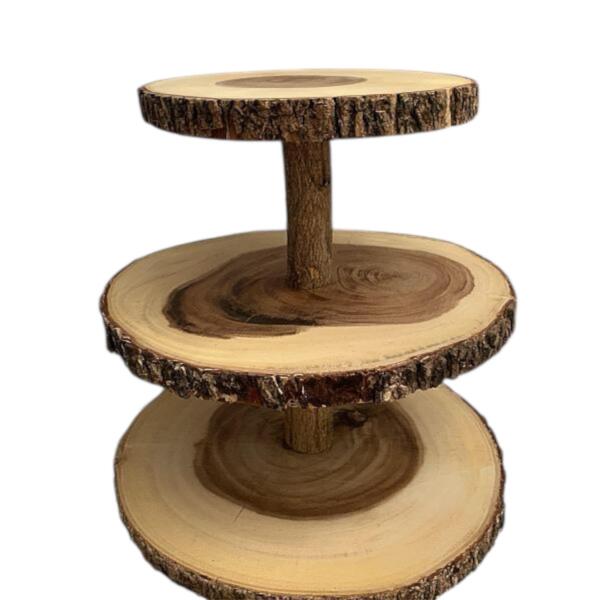 Stand Wood - 3 tiers 9", 12"and 14"