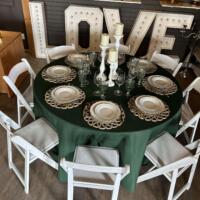 Round Linen, 120" - Forest Green