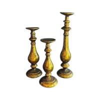 Candle Holder, Pillar - Rustic Metal - 18"