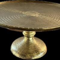 Plate, Cake - Gold Embossed - 5"h x 12"w