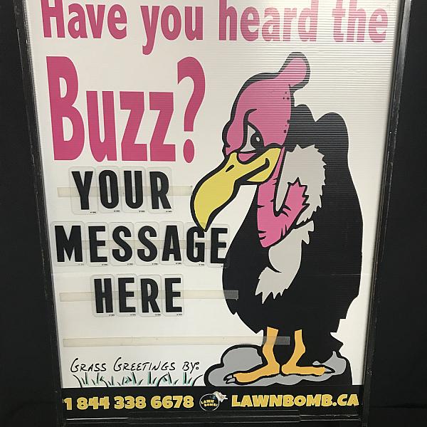 Lawn Bomb - Geezy Buzzard Sign