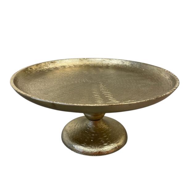 Cake Plate, Gold Embossed - 7"h x 18"w