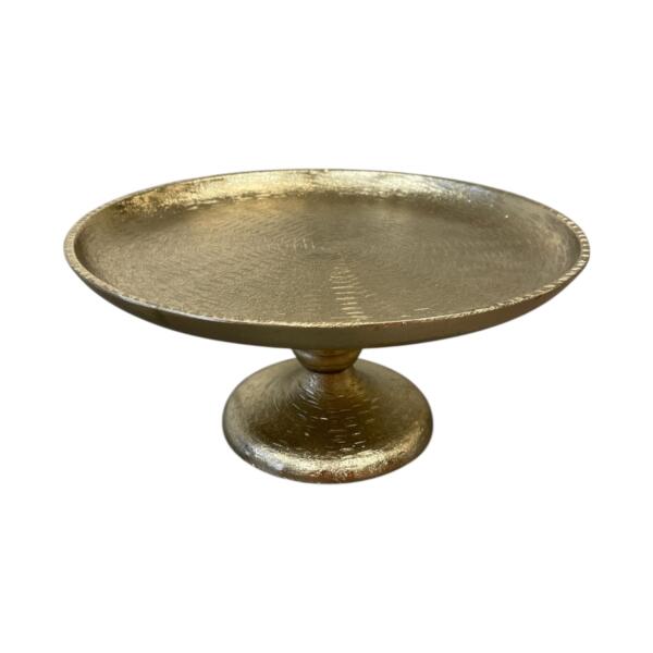Cake Plate, Gold Embossed - 5"h x 10"w