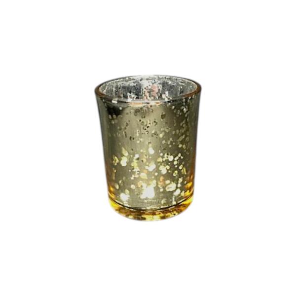 Votive Candle Holder - Round - Gold Metallic