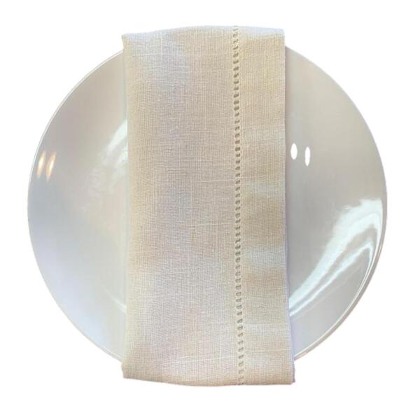 Linen Napkin, Hemstitch - Oatmeal