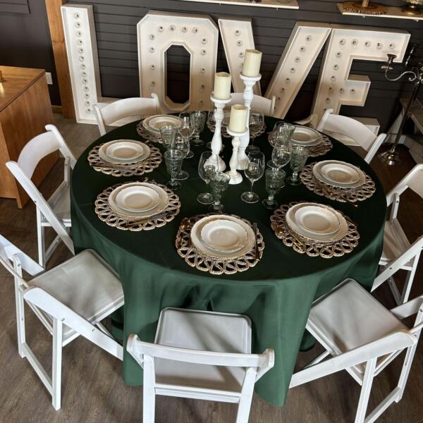 Round Linen, 120" - Forest Green