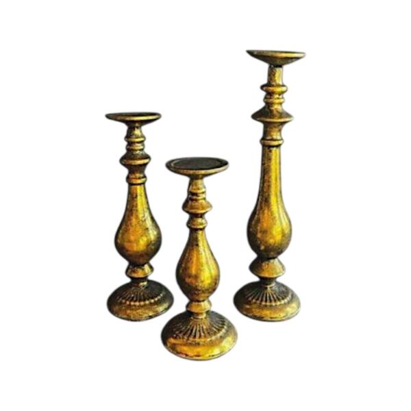 Candle Holder, Pillar - Rustic Metal - 18"