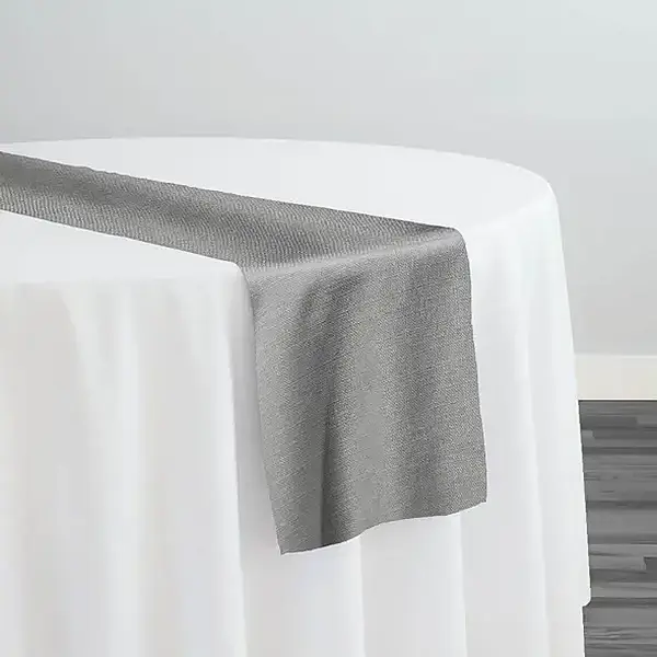 Table Runner, Rustic Linen - Silver