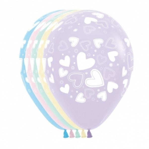 11" Latex - Pastel Hearts