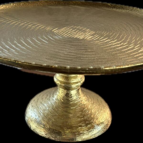 Plate, Cake - Gold Embossed - 5"h x 12"w