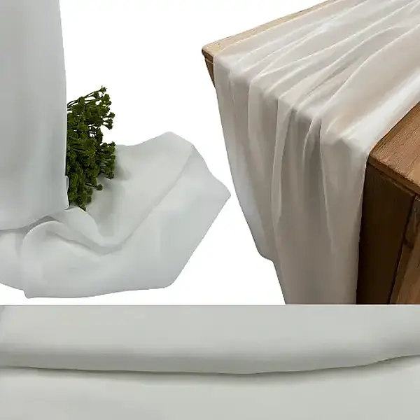 Table Runner, Chiffon - White
