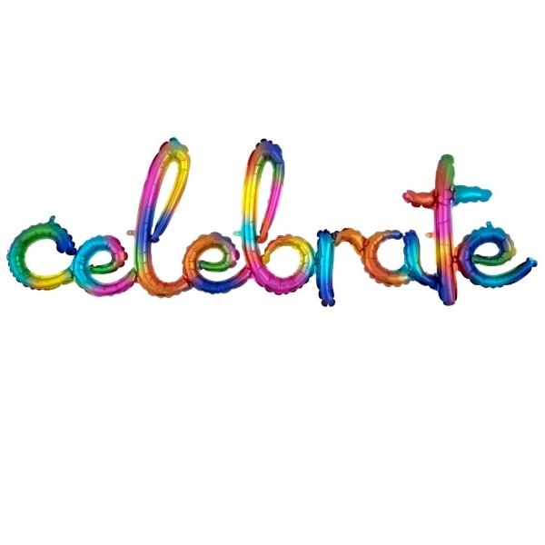 Mylar - Rainbow Celebrate - AIR FILLED