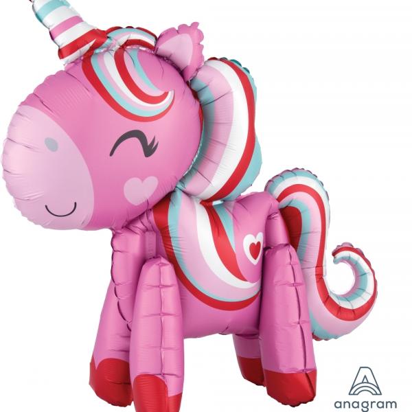 Mylar - Love Unicorn - AIR FILLED 22" X 21"